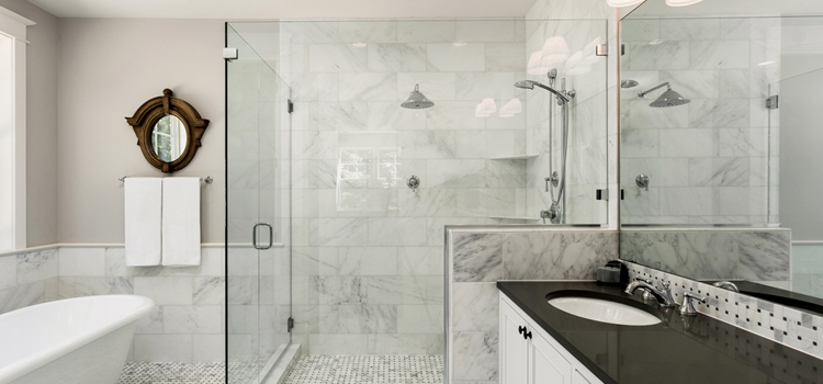bathroom shower door installation in Orland Park, Illinois